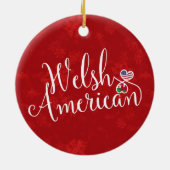 Welsh American Hearts kerstboomversiering Keramisch Ornament (Achterkant)