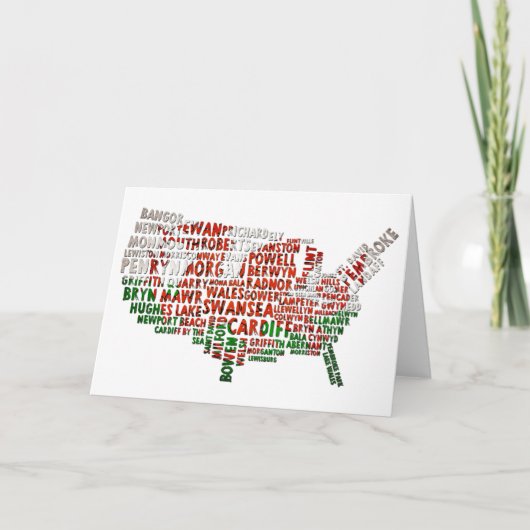 Welsh American Map Wenskaarten Kaart (Voorkant)