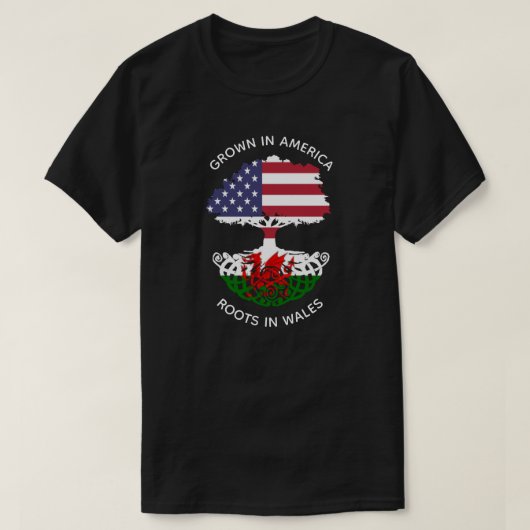 Welsh-American Roots in Wales Celtic Tree T-shirt (Design voorkant)
