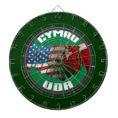 Welsh American USA Wales Dartboard Dartbord (Voorkant)