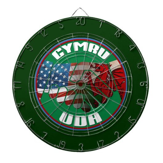 Welsh American USA Wales Dartboard Dartbord (Voorkant)