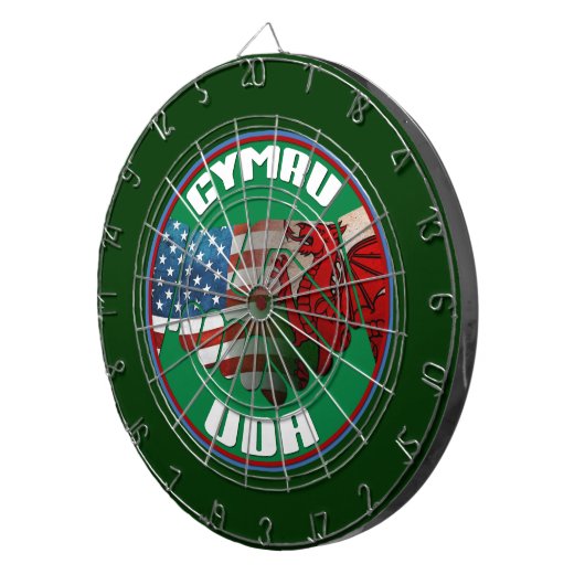 Welsh American USA Wales Dartboard Dartbord (Voorkant Rechts)