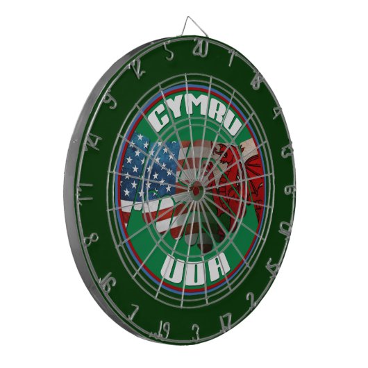 Welsh American USA Wales Dartboard Dartbord (Voorkant Links)