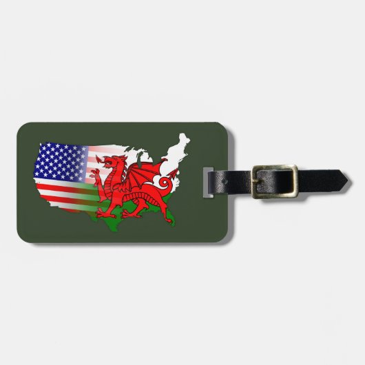 Welsh American Wales USA Bagagelabel (Voorkant horizontaal)