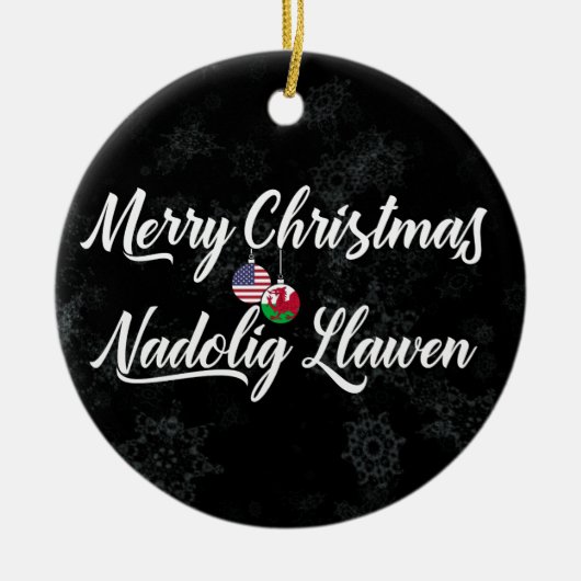 Welsh Amerikaanse tweetalige vakantie decoratie (Voorkant)