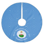 Welsh Angel Chanoeka Vlag gepersonaliseerd Kerstboom Rok (Voorkant)