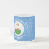 Welsh Angel Chanoeka Vlag gepersonaliseerd Matglas Koffiemok (Voorkant links)