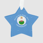 Welsh Angel Chanoeka Vlag gepersonaliseerd Ornament (achterkant)