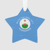 Welsh Angel Chanoeka Vlag gepersonaliseerd Ornament (voorkant)