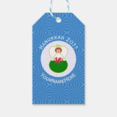 Welsh Angel Hanukkah Flag Personalized  Cadeaulabel (Voorkant)