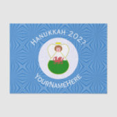 Welsh Angel Hanukkah Flag Personalized Gift Tissuepapier (Voorkant)