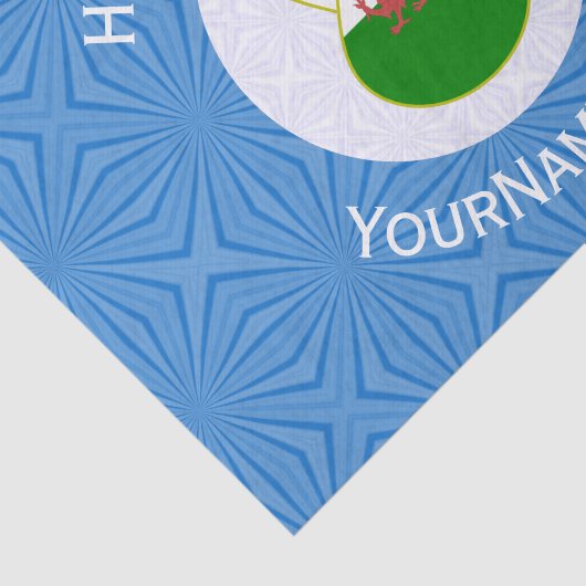 Welsh Angel Hanukkah Flag Personalized Gift Tissuepapier (Detail)