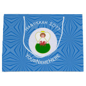 Welsh Angel Hanukkah Flag Personalized Groot Cadeauzakje (Voorkant)