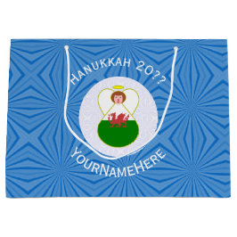 Welsh Angel Hanukkah Flag Personalized Groot Cadeauzakje