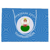 Welsh Angel Hanukkah Flag Personalized Groot Cadeauzakje (Achterkant)