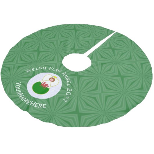 Welsh Angel Kerstvlag gepersonaliseerd Kerstboom Rok (Gekanteld)