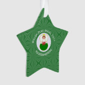 Welsh Angel Kerstvlag gepersonaliseerd Ornament (voorkant)