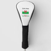 Welsh Angel Kerstvlag Groene Personalisatie Golfheadcover (Voorkant)