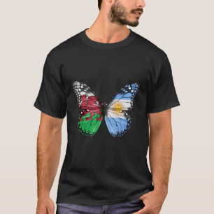 Welsh Argentijnse Vlag Butterfly T-shirt