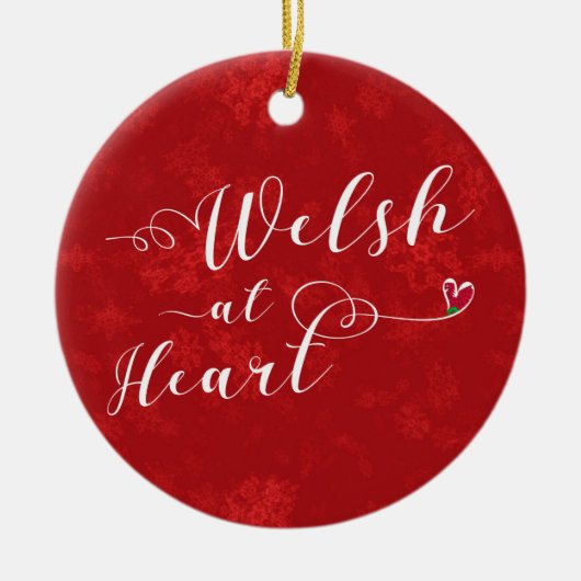 Welsh At Heart, Kerstmis Ornament, Wales Keramisch Ornament (Voorkant)