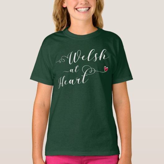 Welsh At Heart Tee Shirt, Wales T-shirt (Voorkant)