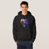 Welsh Australian Flag Heart Hoodie (Voorkant volledig)