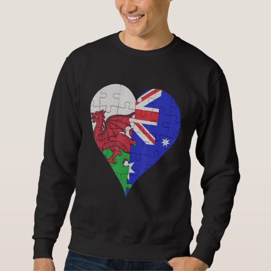 Welsh Australian Flag Heart Trui (Voorkant)