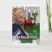 Welsh Birthday Kaart, Penblwydd Hapus 14 Kaart (Voorkant)