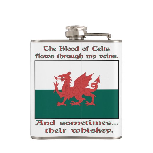 Welsh Blood of Celts and Whiskey Heupfles (Achterkant)