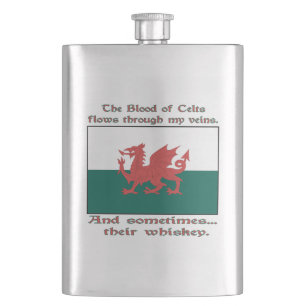 Welsh Blood van Kelten Stroomt door Aderen Soms Wh Heupfles