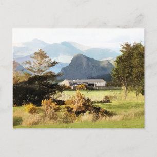 WELSH BOERDERIJ EN MOUNTAIN LANDSCHAP BRIEFKAART