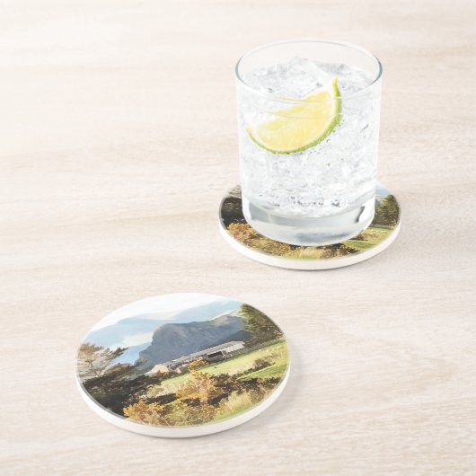 WELSH BOERDERIJ EN MOUNTAIN LANDSCHAP ZANDSTEEN ONDERZETTER (Zijkant)