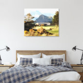 WELSH BOERDERIJ EN MOUNTAINEN CANVAS AFDRUK (Insitu (Slaapkamer))