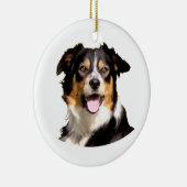 Welsh Border Collie Keramisch Ornament (Rechts)