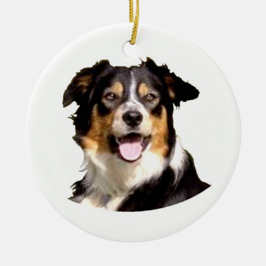 Welsh Border Collie Keramisch Ornament (Voorkant)