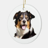 Welsh Border Collie Keramisch Ornament (Links)