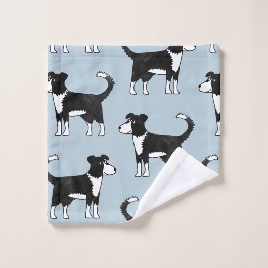 Welsh Border Collie Sheep Dog Blue Bad Handdoek (Wasdoekje)