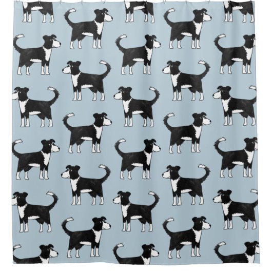 Welsh Border Collie Sheep Dog Blue Douchegordijn (Voorkant)