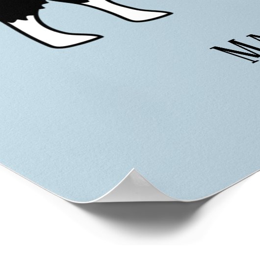 Welsh Border Collie Sheep Dog Custom Text Poster (Hoek)