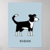 Welsh Border Collie Sheep Dog Custom Text Poster (Voorkant)