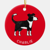 Welsh Border Collie Sheep Dog Persoonlijk Keramisch Ornament (Voorkant)