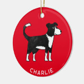 Welsh Border Collie Sheep Dog Persoonlijk Keramisch Ornament (Links)