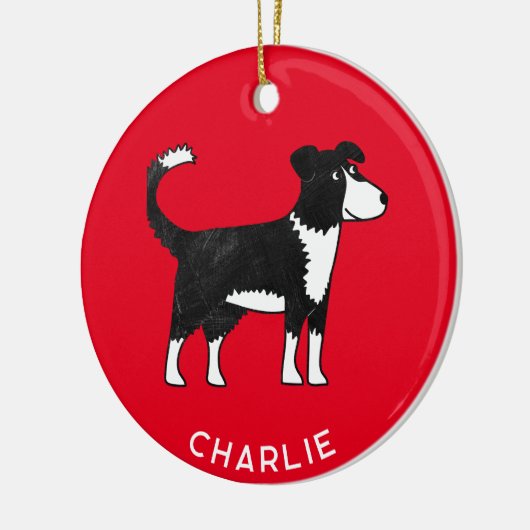 Welsh Border Collie Sheep Dog Persoonlijk Keramisch Ornament (Links)