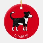 Welsh Border Collie Sheep Dog Persoonlijk Keramisch Ornament (Achterkant)
