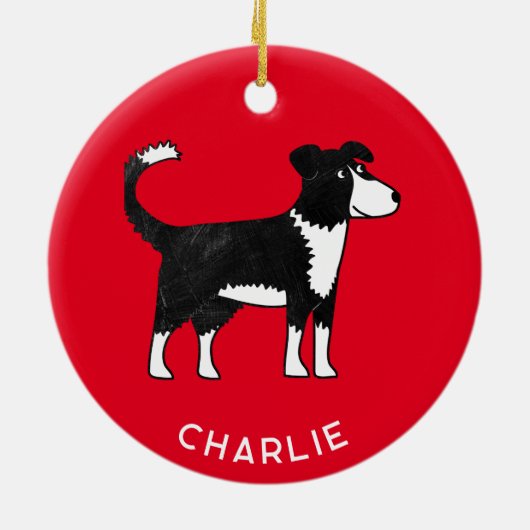 Welsh Border Collie Sheep Dog Persoonlijk Keramisch Ornament (Achterkant)