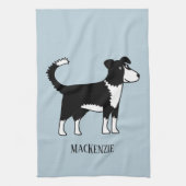 Welsh Border Collie Sheepdog Custom Name Theedoek (Verticaal)