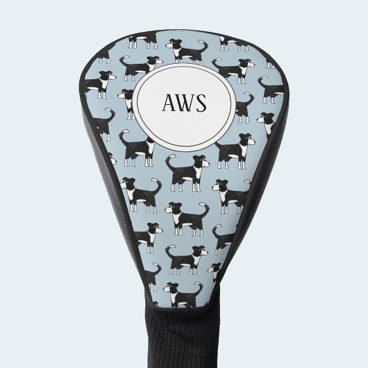 Welsh Border Collie Sheepdog Pattern Monogram Golfheadcover