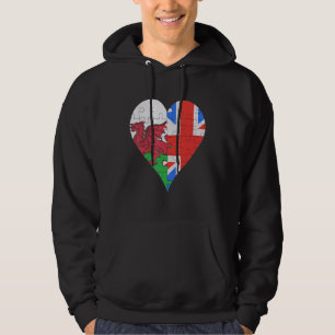 Welsh Britse vlag hart Hoodie