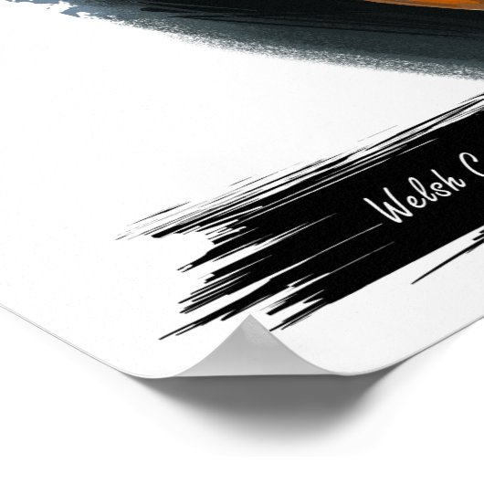 Welsh Cardigan Corgi Dog Portret | Wandafdrukken Poster (Hoek)