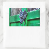 Welsh Cast Iron Dragon Head Deurklopker Rechthoekige Sticker (Tas)